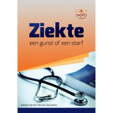 Islamitisch boek over ziekte met stethoscoop en notitieboek op cover van Ziekte, een gunst of een straf